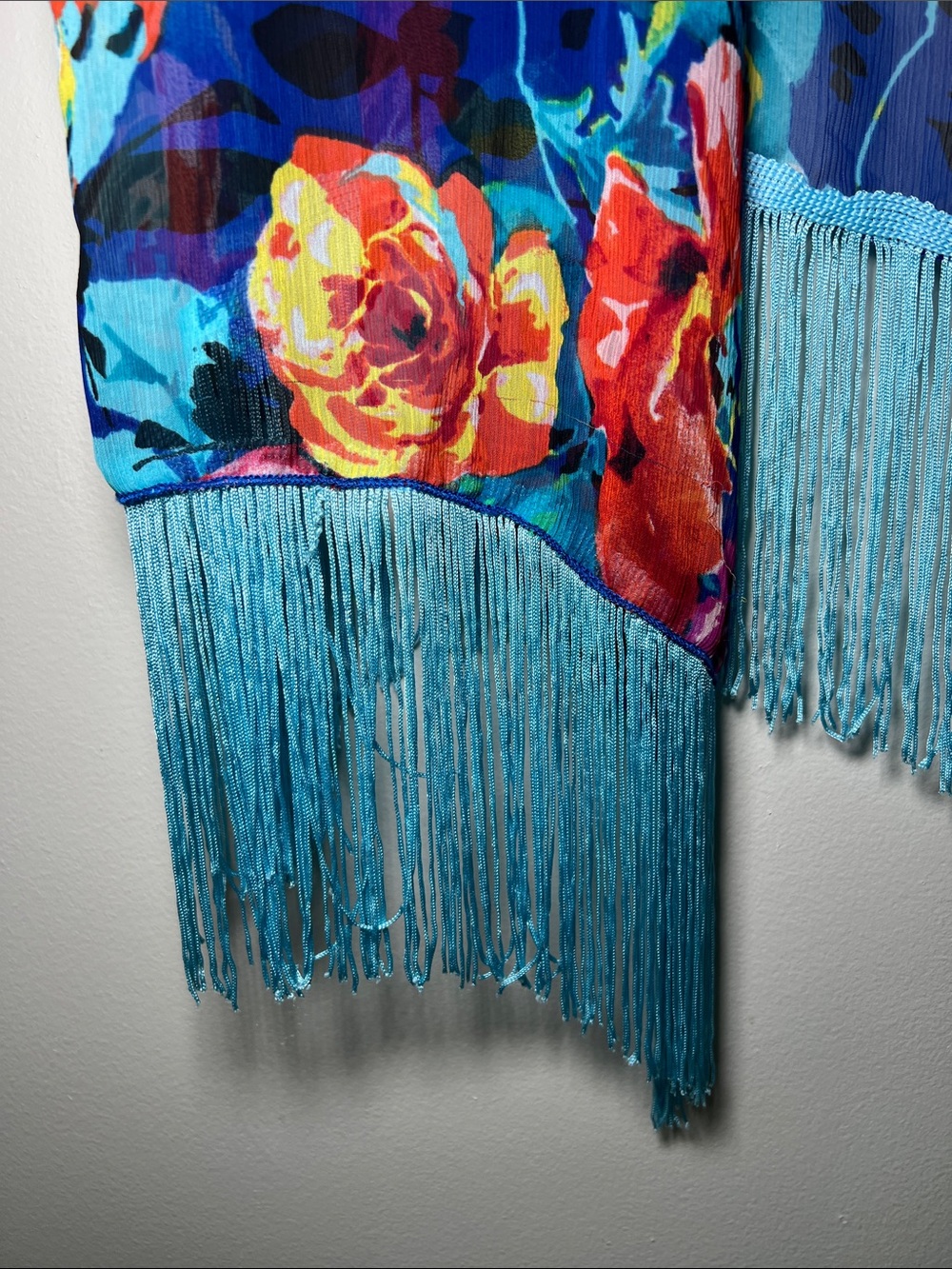 LuLaRoe Floral Kimono Shrug in Blue, Teal, Pink, Orange - Picture 4 of 4